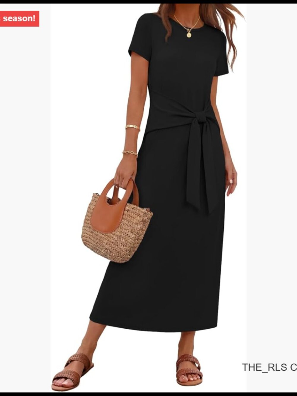 Soft Stretchy Tie Waist Maxi Dress Casual Work Vacation Midi